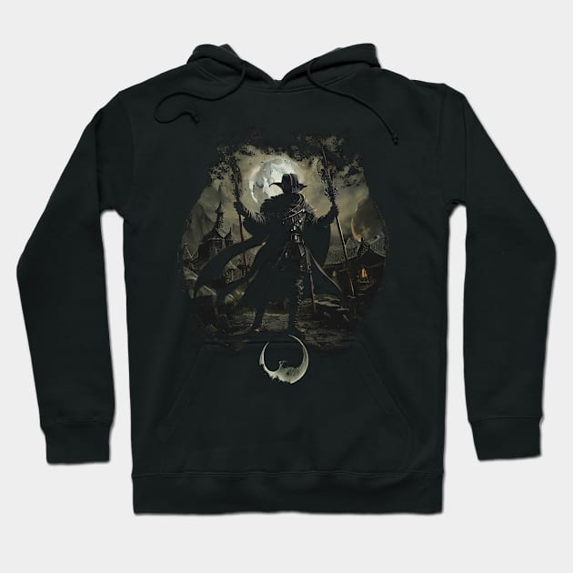 Dark Age Plague Doctor - Moonlight Village Hoodie by HideTheInsanity